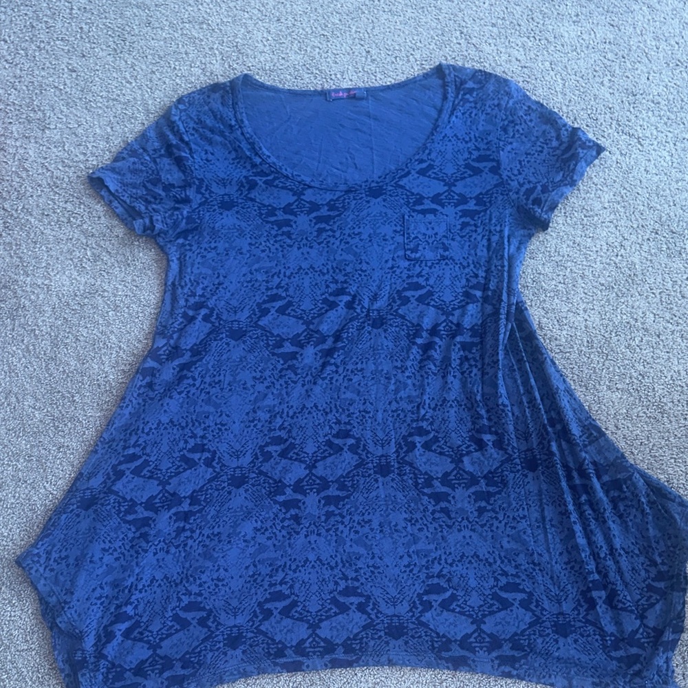 Fresh Produce Navy Patterned Short Sleeve Top